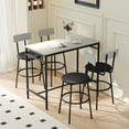 thumbnail image 1 of HOMCOM 5-Piece Counter Height Bar Table Set Dining Table Set Cement Grey, 1 of 10