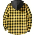 thumbnail image 5 of Teen Button down Boys Shirt Plaid Hooded Long Sleeve Shirt Lightweight Boys Fall Jacket Boys Tops Size 13-14 Years, 5 of 9