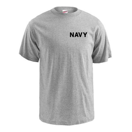 T-Shirt, 85/15 Poly/Cotton, "Navy", Soffe, Oxford Gray, Size S