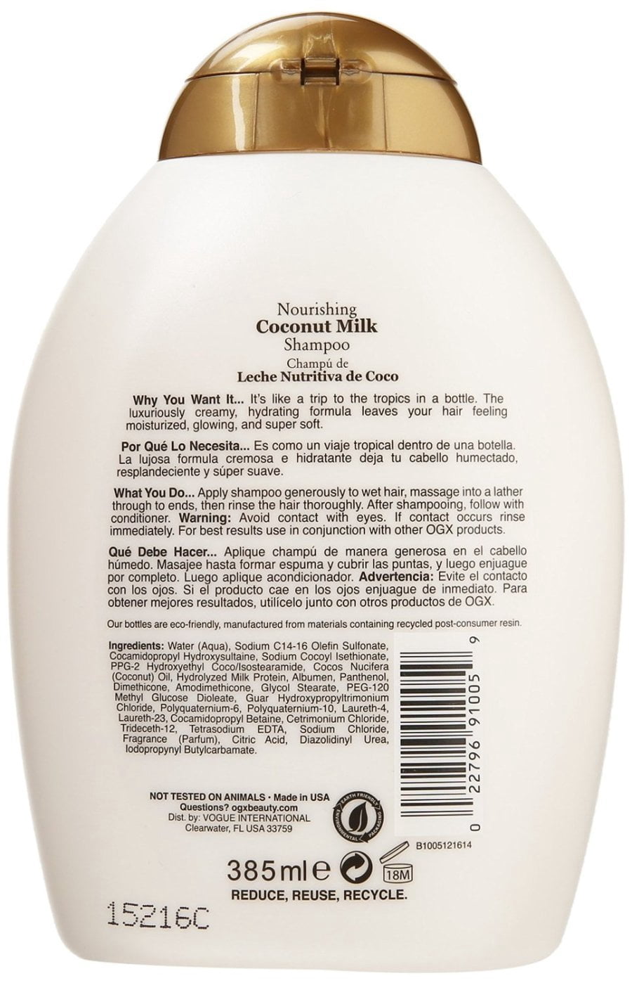 Ogx Coconut Milk Nourishing Shampoo Soft & Strengthens Hair, 13oz, 4-Pack