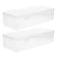 thumbnail image 4 of GOOHOCHY 2 recipientes para queso con tapa, organizador de alimentos para nevera, caja de almacenamiento transparente para mantequilla y queso, contenedor de almacenamiento de cocina., 4 of 8