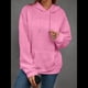 thumbnail image 4 of Sudadera Informal con Capucha de Jacquard Texturizado para Mujer, Sudadera Holgada de Larga de Color Liso Y2K con Bolsillos. Rosa Roja L, 4 of 10