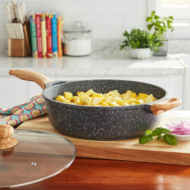 The Pioneer Woman Prairie Signature 6-quart cast aluminum jumbo cooker sauté pan