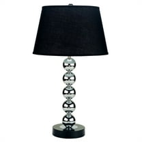 ORE International 30" Metal Table Lamp with Black Fabric Shade in Chrome