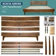 thumbnail image 2 of Acacia Aurora King Solid Wood Bed Frame with Headboard, Caramel, 2 of 7