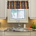 thumbnail image 2 of Yayeee Kitchen Valance Rod Pocket 54" x 18" Living Room Window Curtain, Orange Geometric, 2 of 6