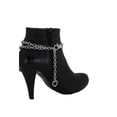 thumbnail image 4 of Women Silver Metal Chain Boot Bracelet Shoe Skeleton Skull Charm, 4 of 10