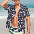 thumbnail image 5 of Lsque Daisies Flowers pattern Hawaiian Shirt for Men, Unisex Summer Beach Casual Short Sleeve Button Down Shirts-Large, 5 of 9