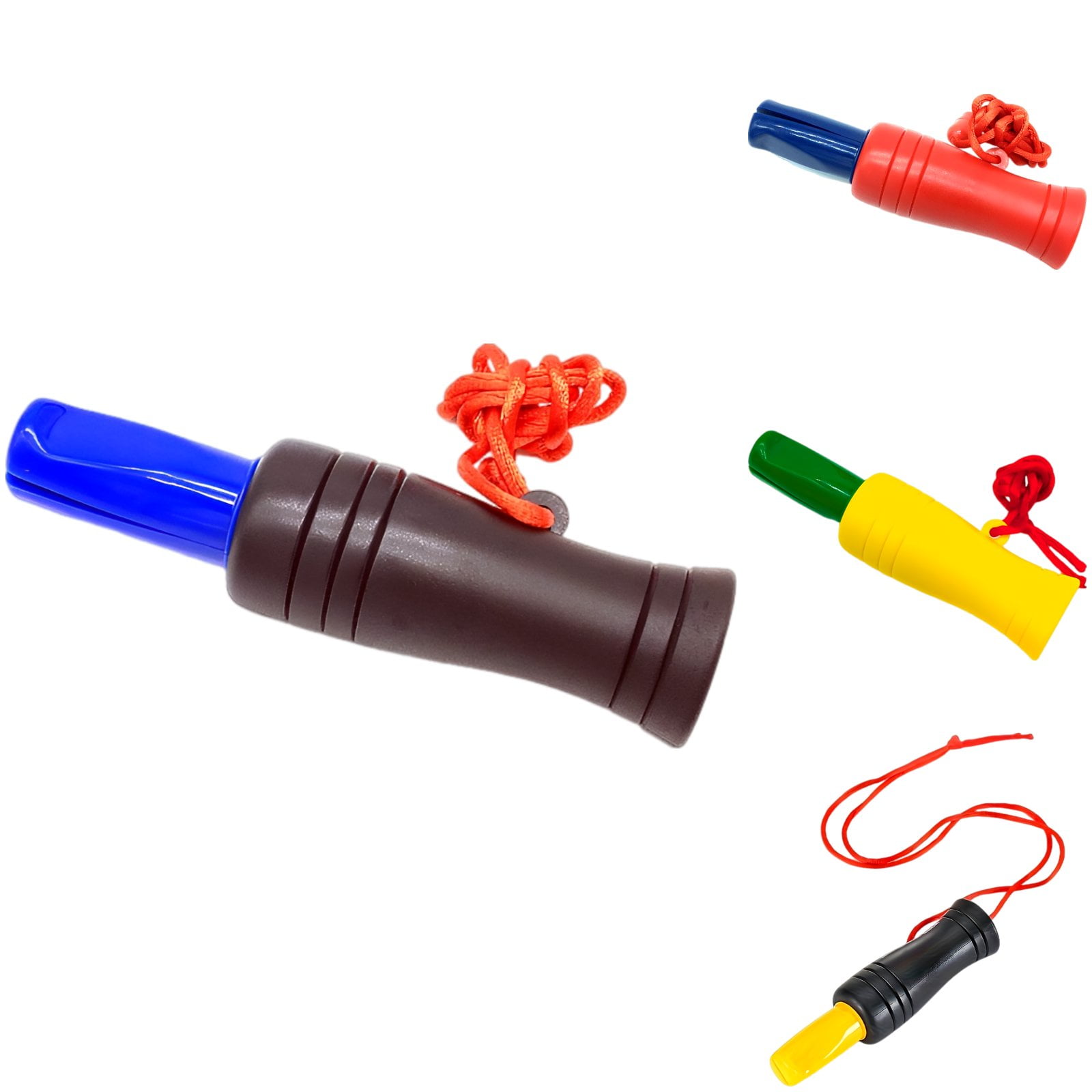 4 Pcs Duck Call Set Realistic Voice Plastic Duck Call with Lanyards 4.3 x 1.2 in / 11 x 3 cm Hunting Whistle Multicolored Outdoor Game Accessory for Mallard Hunting Bird Training and Fishing