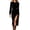 Black, variant on Women's Fall Wedding Guest Dresses Round Neck Long Sleeve Velvet Midi Dress Cocktail Party Split Elegant Dresses