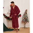 thumbnail image 6 of VULCANODON Mens Robe Big and Tall with Hood,Full Length Plush Robe for Men Long Fleece Bathrobe（Burgundy, Small-Medium）, 6 of 6