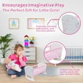 thumbnail image 3 of Baby Doll Crib Toy Wooden Play Rocking Cradle for Dolls | with Mattress Pillow & Blanket for 18” Doll, 3 of 5