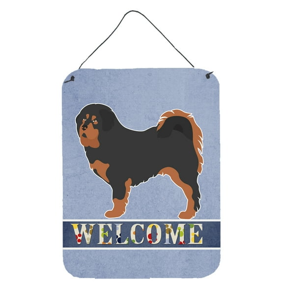 Tibetan Mastiff Welcome Wall or Door Hanging Prints Blue
