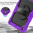 thumbnail image 7 of Case for iPad 9th 8th 7th Gen 10.2 inch 2021 2020 2019 with Screen Protector, 360 Degree Rotating Kickstand Hand Strap Heavy Duty Shockproof Cover with Shoulder Strap, Purple, 7 of 7