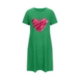 thumbnail image 4 of Camisón corto de mujer, vestido de largo medio con estampado de moda, camisón corto extragrande de mujer, camisón de manga corta con estampado de pecho a la moda, camisón de mujer, 4 of 6