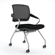 Mayline Valore Mid-Back Guest Chair in Black (Set of 2)