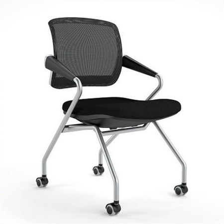 Mayline Valore Mid-Back Guest Chair in Black (Set of 2)