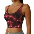 thumbnail image 2 of Vsdgher Red Line Print Women Sleeveless Athletic Tank Top Built-in Bra Camisole Sports Vest for Yoga Running Fitness Exercise with Removable Pads, 2 of 8