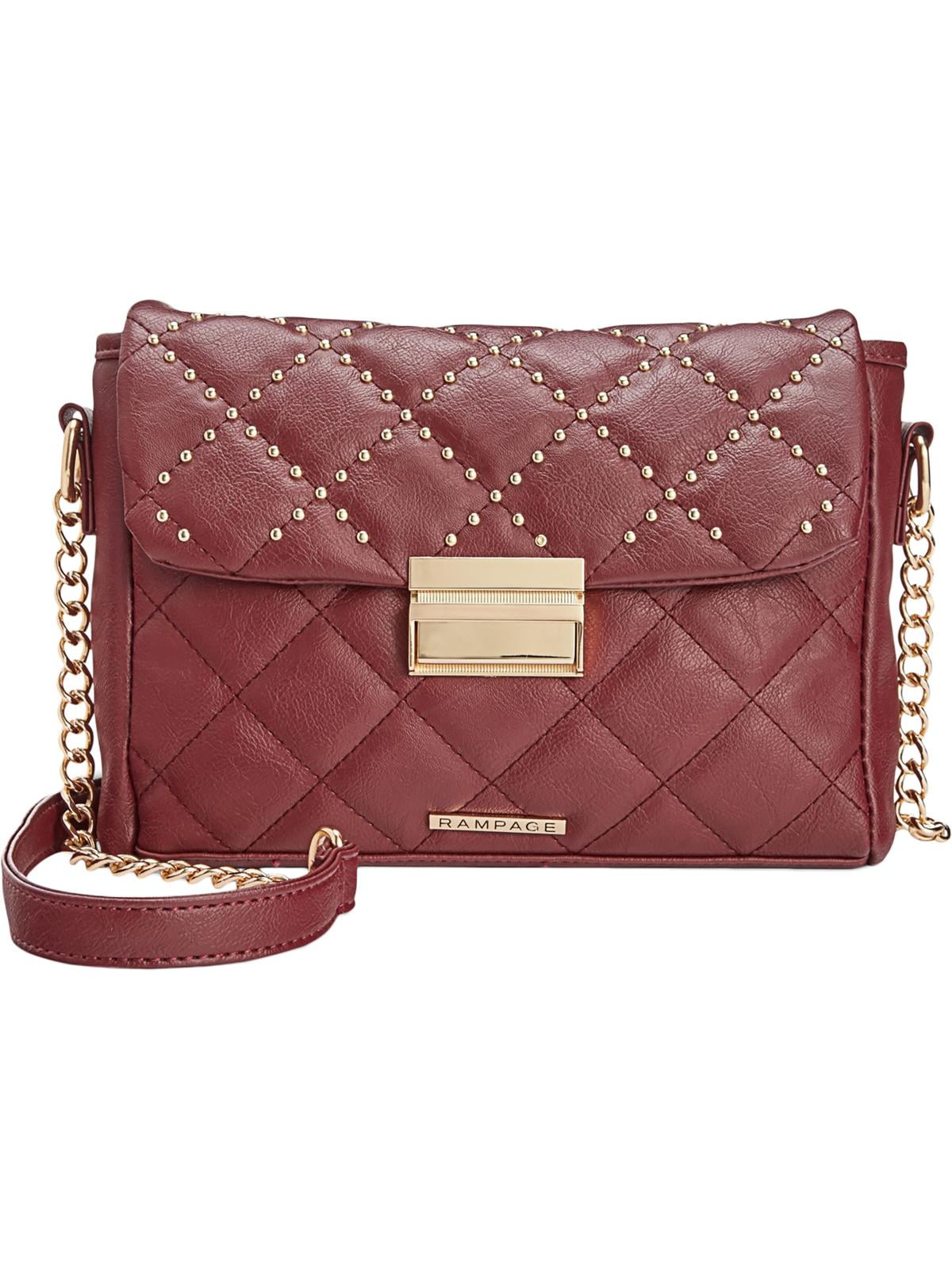 Rampage Rampage Womens Faux Leather Quilted Crossbody Handbag