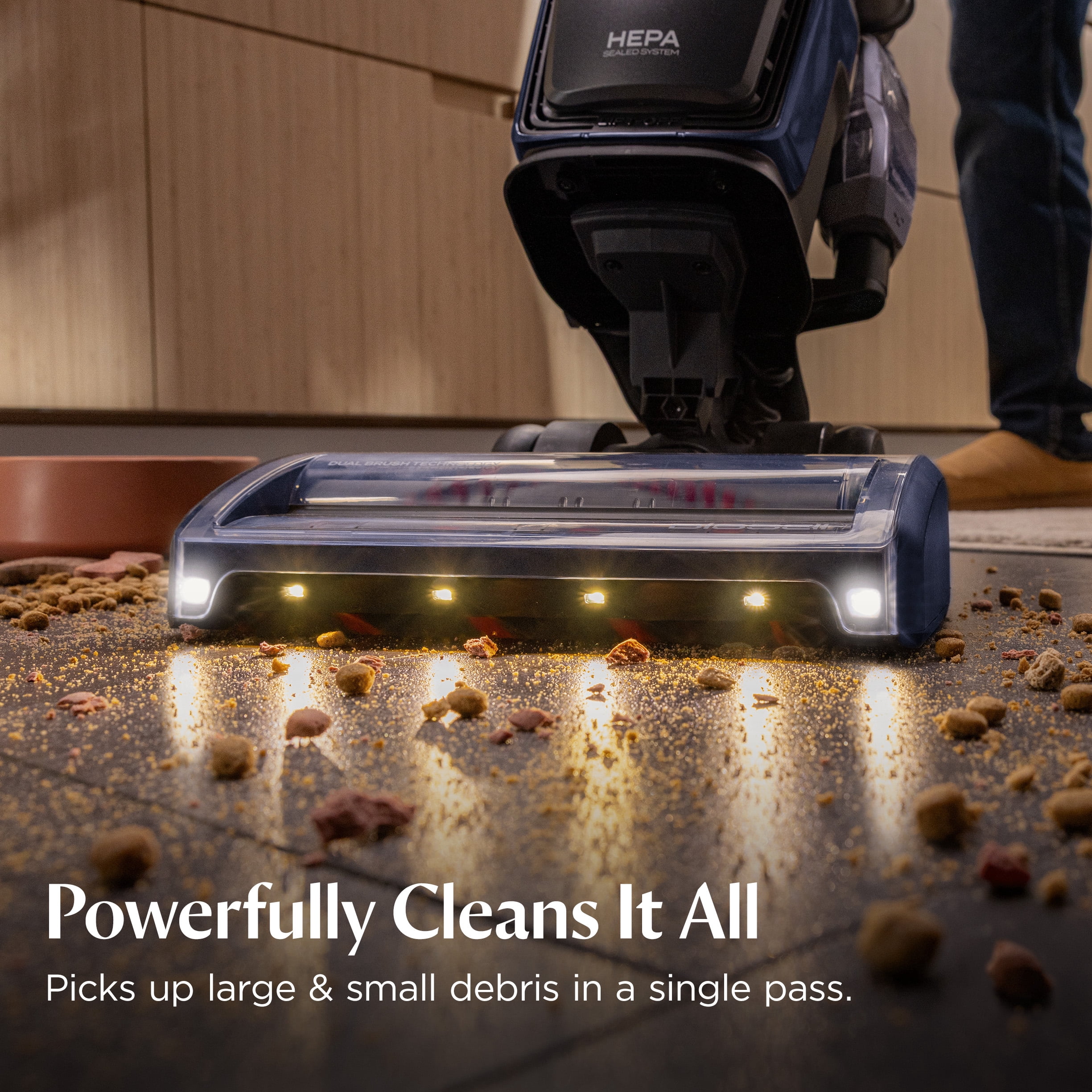 Bissell Pet Hair Eraser DualBrush Upright Vacuum with Two Brush Rolls, DualBrush Self-Cleaning Technology, HEPA Sealed Allergen System, Bright FurFinder Headlights, Lift-Off Pod, 42943