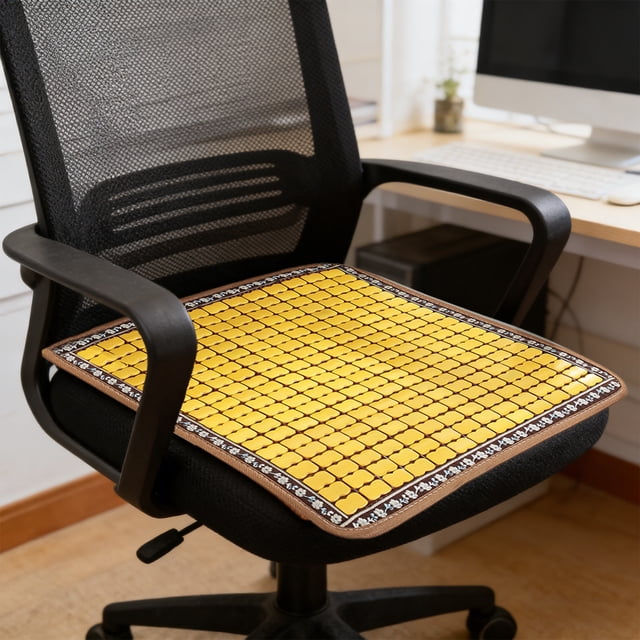 Cojín de Bambú para Asiento | Almohadilla de Ratán Tejido para Silla | Alfombrilla Cuadrada Transpirable para Sofá, Comedor, Oficina y Asiento de Coche | Alfombrilla Antideslizante y Fresca para Vera