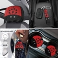 thumbnail image 4 of Uorisanigo Cute Ladybird Car Seat Cover Full Set of 18 Pack with Steering Wheel Cover Seatbelt Shoulder Pad Center Console Pad Cup Coasters Headrest Covers Lever Stick Knob Covers for Most Cars, 4 of 7