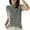 A-Grey1269, variant on XIAONU Blouse For Womens High-Neck Ribbed Shirt Solid Color Basic Simple Short-Sleeve Knitted Pullover T-Shirt