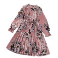 thumbnail image 1 of Qudderr Robe Princesse pour Filles de 5 à 12 Ans Robe Imprimée à Col Rond pour Enfants Robe d'Été à Manches Longues pour Filles, 1 of 9