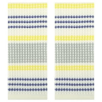 REGALWOVEN Waffle Striped Hand Towels for Bathroom, Soft Absorbent Cotton Decorative Hand Towel Set (13 x 29 Inch) Blue Yellow 2-Piece