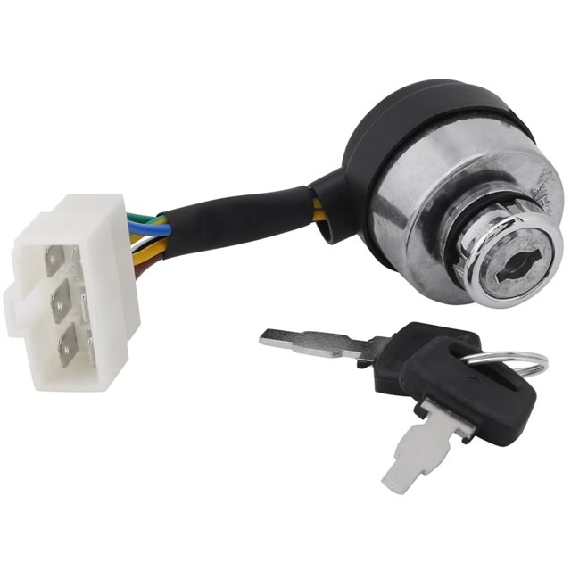 Ignition Switch, 6 Wire Ignition Switch Key, Generator Key Switch, Ignition Start Switch for 2.5-6.5KW 188F Gas Generator Car Boat Bike Tractor Trailer with 2 Keys