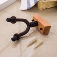thumbnail image 5 of Colgador de pared para guitarra, madera dura auténtica, paquete de 2 colgadores para guitarra, soporte de gancho de pared, soporte con tornillos, fácil de instalar, 5 of 5