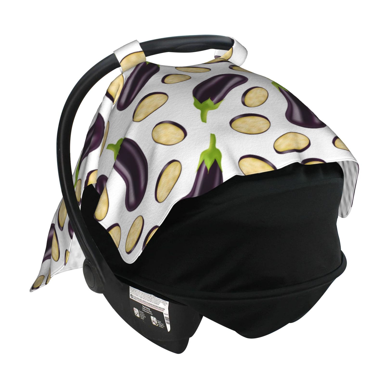 Car Seat Cover Baby - Eggplant slices Breathable Infant Car Seat Cover for Baby Carseat, Lightweight Comfort Baby Essentials Must Haves Newborn Stuff for Girl Boy