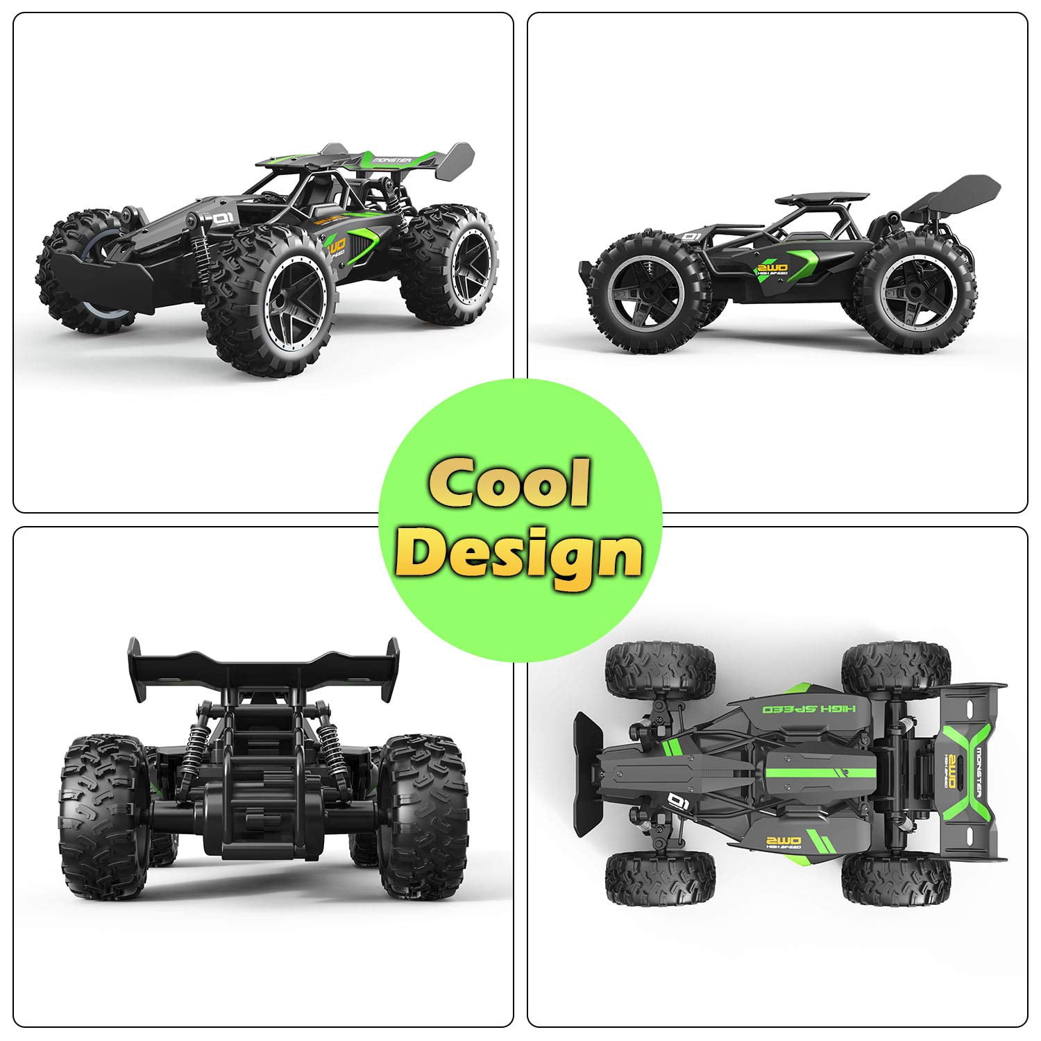 High-Speed Off-Road Remote Control Car - 1:18 Scale, 2.4Ghz, Two Batteries,Drifts Up To 15KM/H, Anti-Collision, Rubber Tires - Perfect Gift for Christmas Toys for Boys