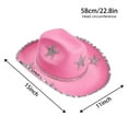 thumbnail image 6 of Women Rhinestone Cowboy Hats Sequined Wide Brim Western Hat Shiny Cowgirl Cap for Party Holidays, 6 of 6