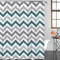 thumbnail image 2 of Vandarllin Chevron Pattern Design Fabric Shower Curtain 72" x 84" Extra Long Size- Assorted Colors(Aqua,Grey), 2 of 10