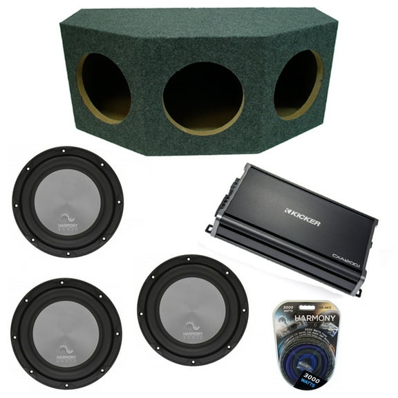 Harmony Audio A122 Triple 12" Subwoofer Loaded 3000 Watt Sub Box & CX1200.1 Amp