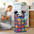thumbnail image 5 of Yayeee Freestanding Laundry Hamper with Handle Collapsible Large Storage Basket for Clothes, Colorful Checkered Daisy, 5 of 7