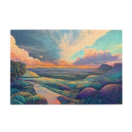 1000 PCS The Small Path Of Spring - 1000 Piece Funny Jigsaw Puzzles Natural Landscape Puzzle Wooden Puzzle Puzzles Suitable For Entertaining With Family During Holidays Brain Challenge