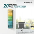 thumbnail image 7 of 20-Tier Wall File Organizer Mesh Office Mail Holder, Hanging Wall Organizer Magazine Rack for Office Assembly Needed, Black, 7 of 7