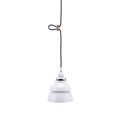 thumbnail image 1 of Benzara BM240318 34 in. Pendant Ceiling with Double Metal Shade, White, 1 of 5
