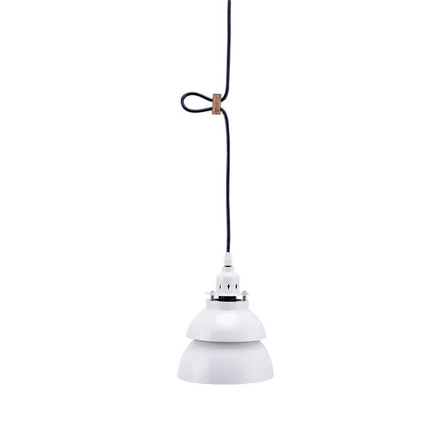 Benzara BM240318 34 in. Pendant Ceiling with Double Metal Shade, White