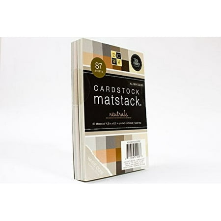 American Craft Die Cuts with a View - Cardstock Stack - White Core - Textured - 4.5 x 6.5 - Neutrals