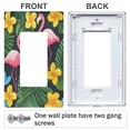 thumbnail image 3 of Yayeee Rocker Switch Wall Plate 3-Gang 6.5"x4.6" Home Decorative Outlet Cover, Flamingo Floral Pattern, 3 of 6