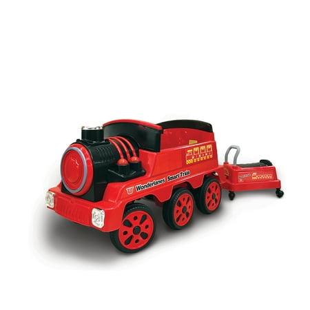 12V Best Ride On Wonderlanes Train with Trailer, Battery Powered Wheels Toys for