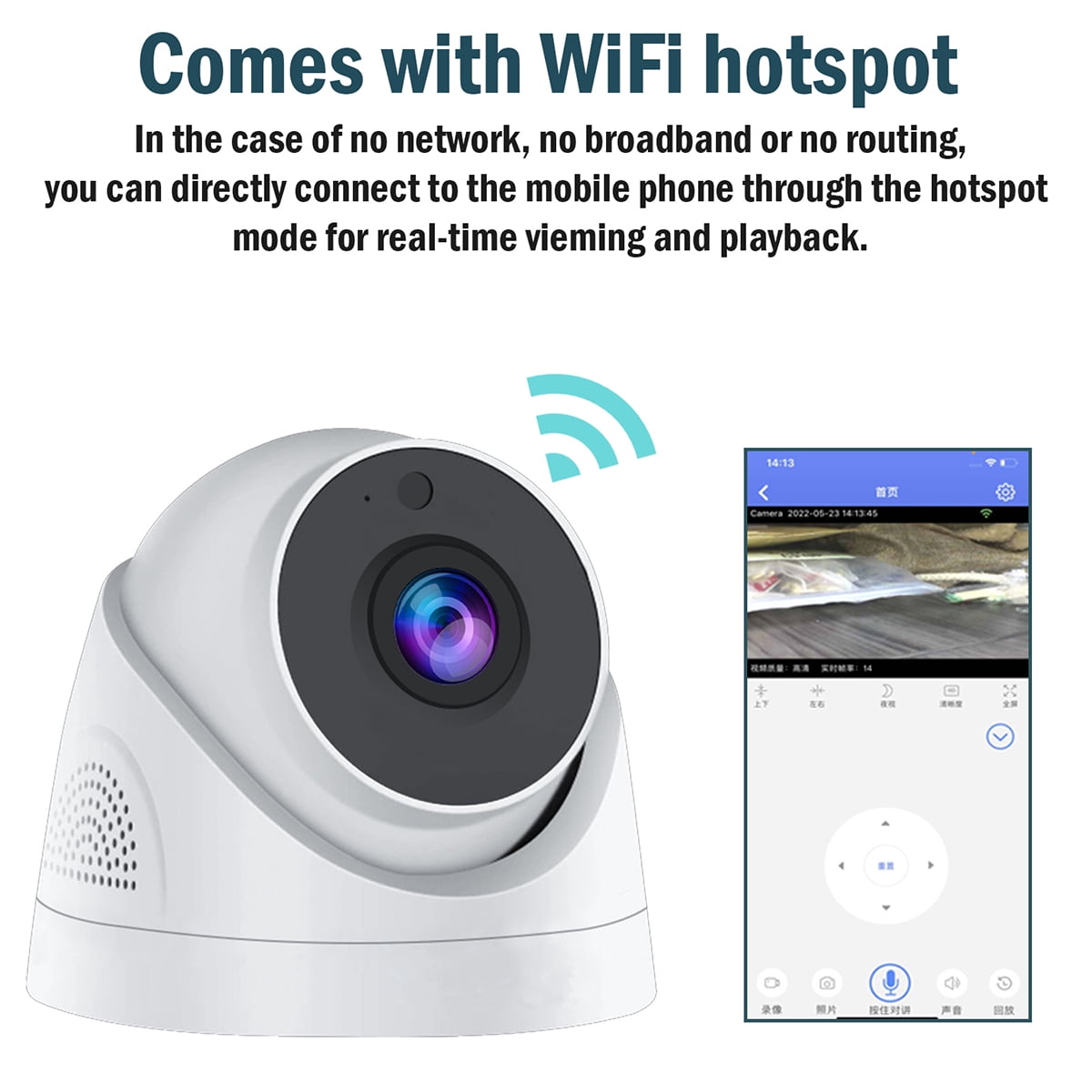 BFVV 360° Wireless Nanny Cam - Two-Way Audio & Video Recording, IP66 Weatherproof, 360° Panorama + Time-Lapse Night Vision, Indoor/Outdoor HD Home Security Camera w/ Color Night Vision