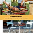 thumbnail image 6 of Elastic Fitted Round Tablecloth, American Flag Waterproof Stretch Table Cover for 36"-44" Tables, Eagle Blue Red USA Flag Retro Washable Outdoor Tablecloths for Patio, Picnic, Camping, 6 of 9