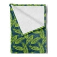 thumbnail image 2 of Leaves Soft Flannel Fleece Throw Blanket, Tribal Aztec Backdrop with Sketched Spiky Palm Tree Leaves, Cozy Plush for Indoor and Outdoor Use, 60" x 80", Yellow Green Jade Green, by Ambesonne, 2 of 5