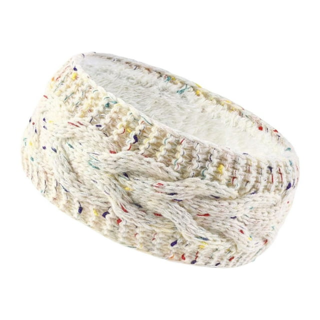 Diadema de punto,Diadema de punto cálida para mujer Invierno,Calentador de orejas para deportes de ,pañuelo de crochet para la cabeza,Banda para el pelo gruesa para Beige