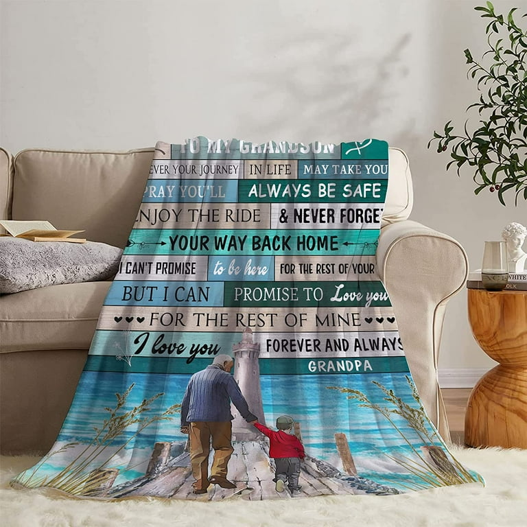 to My Grandson Blanket Grandson Gifts from Grandma Grandpa Grandparents Blanket Gifts for Christmas Birthday Graduation Anniversary Thanksgiving