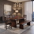 thumbnail image 3 of Taran Designs Darcy 68" Live Edge Solid Wood Dining Bench in Dark Brown, 3 of 9